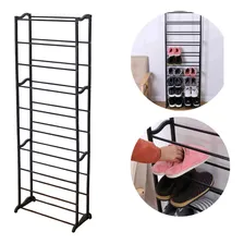 Sapateira Vertical Rack Prateleira Organizador Sapatos 150cm Cor Preto Foto  mini 1