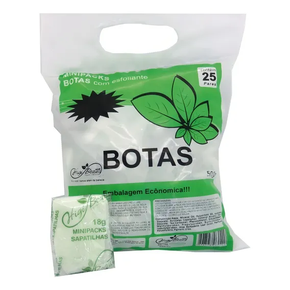 Sapatilha Com Creme Esfoliante - 25 Pares - Kit Pedicure Foto 1