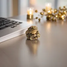 Sapo Da Prosperidade Dourado Foto mini  3