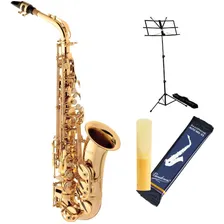 Sax Alto Dourado Eagle Sa501 Mib Laqueado Com Acessorios Foto mini 4