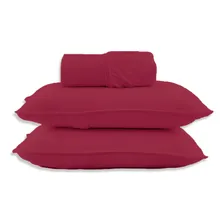 SBX Rubi Cor Vermelho Jogo Cama Lençol Malha Casal 3 Peças Foto mini 1