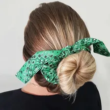 Scrunchie Lacinho Lenço Verde Piuka Foto mini  2