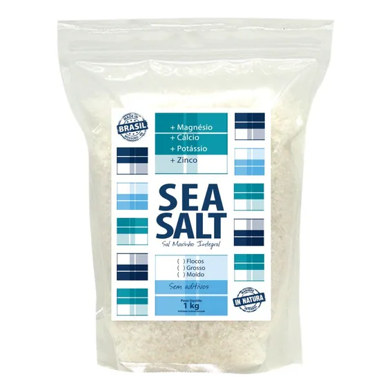 Sea Salt Sea Express sal marinho moído integral vegano Sem iodo 1kg Foto 1
