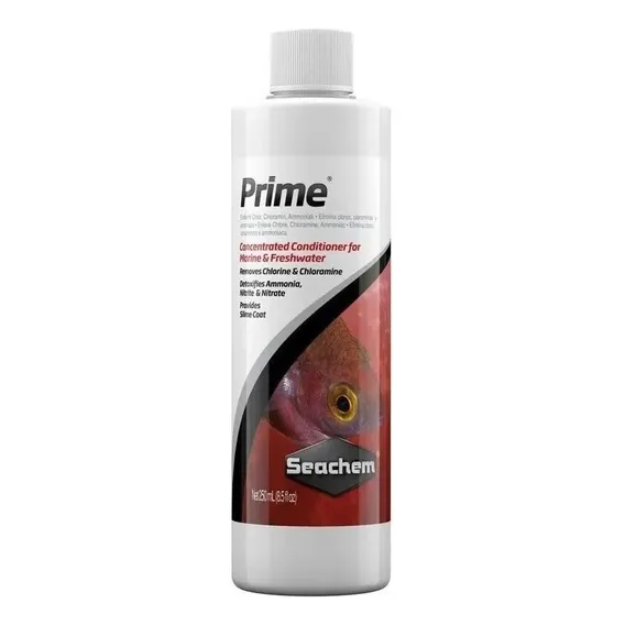 Seachem Prime 250ml Anticloro Remove Amonia Cloro Aquario Foto 1