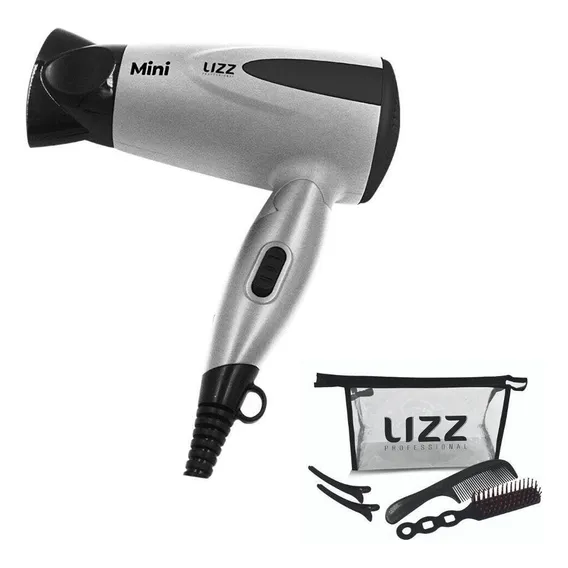 Secador Mini Dobrável Professional 1200w Prata Lizz Bivolt Cor Cinza 110V/220V Foto 1