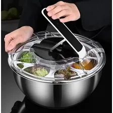 Secador Secadora Seca Alface Lavador Centrifuga Salada Cozinha Verduras Legumes Aço Inox Foto mini 4