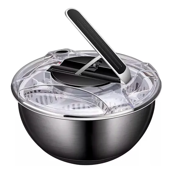 Secador Secadora Seca Alface Lavador Centrifuga Salada Cozinha Verduras Legumes Aço Inox Foto 1