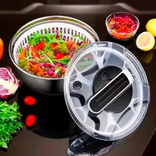 Secador Secadora Seca Alface Lavador Centrifuga Salada Cozinha Verduras Legumes Aço Inox Foto mini 2