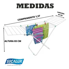 Secalux Varal De Chão Napoles Com Abas - Branco Foto mini  3
