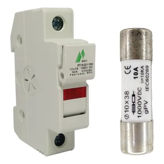 Seccionadora Com Fusível 10x38 Mm Gpv Solar 1000vcc 10a Foto 1