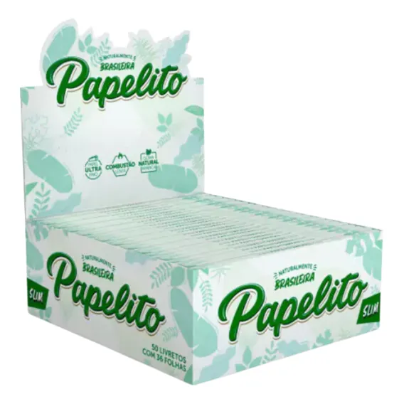Seda Papelito Slim King Size - 5 Display Sabor Sem Foto 1