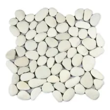 Seixo Telado Revestimento Seixo Pedra Seixo Premium 30x30 Cm Cor Branco Foto mini 2