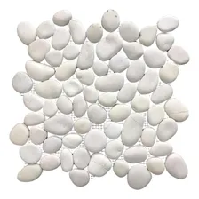 Seixo Telado Revestimento Seixo Pedra Seixo Premium 30x30 Cm Cor Branco Foto mini 1