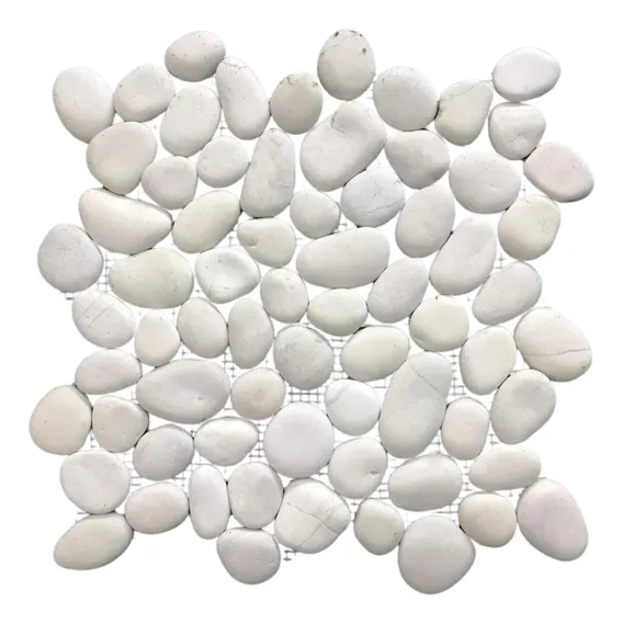 Seixo Telado Revestimento Seixo Pedra Seixo Premium 30x30 Cm Cor Branco Foto 1