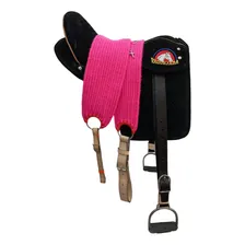 Sela Barata Cela Semi Profissional De Cavalo Vaquejada Preta Cor Rosa Foto mini 1