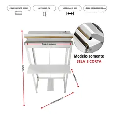 Seladora Pedal 30cm Sela e Corta Sacos Plásticos 127/220v Isamaq Seladora Comercial 2IP300STF Foto mini  2