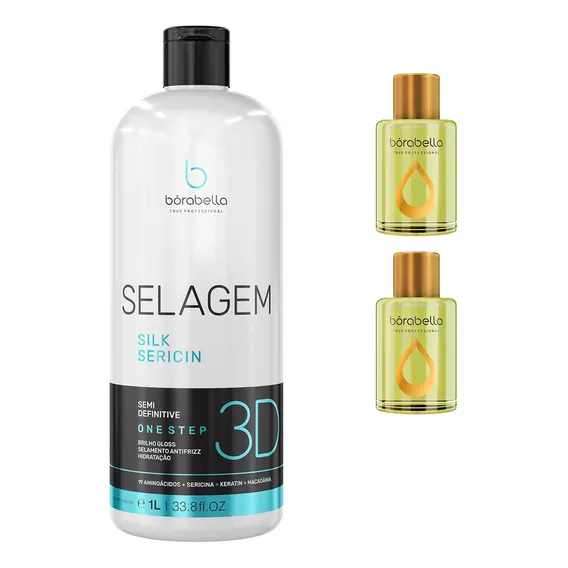 Selagem Borabella Semi Definitiva 3d 1 Litro + 2 Óleo Argan Foto 1