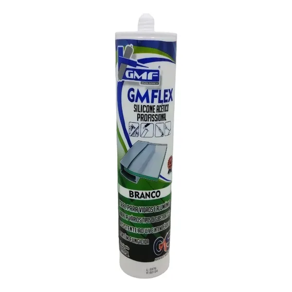 Selante Cola Silicone Neutro Profissional Gmflex Branco Foto 1