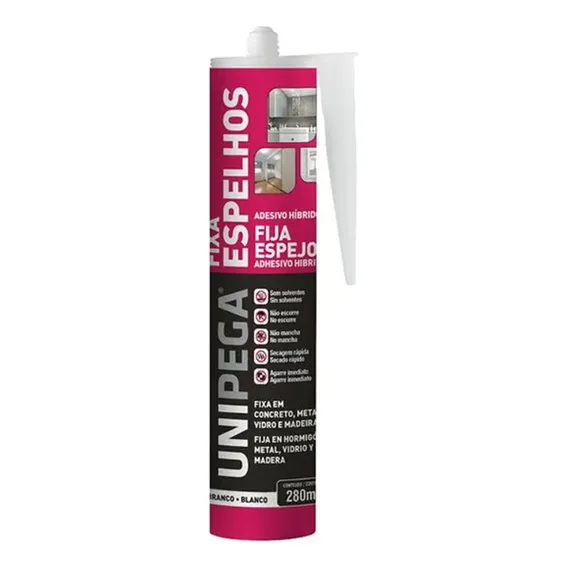 Selante Pu Fixa Espelho Branco 280ml Unipega Foto 1