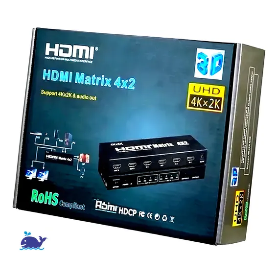 Seletor Splitter Matrix 4x2 Hdmi - Amplie Suas ConexÔes Foto 1