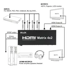 Seletor Splitter Matrix 4x2 Hdmi - Amplie Suas ConexÔes Foto mini 3