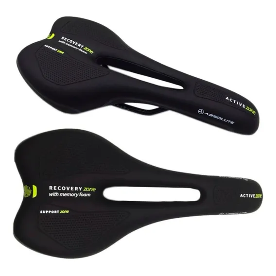 Selim Absolute Atletic Foam 2354h Vazado Cavidade Bike Preto Foto 1