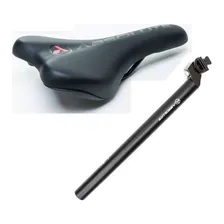 Selim Absolute Nero Preto Bike Com Canote Absolute27.2 350mm Foto  mini 1