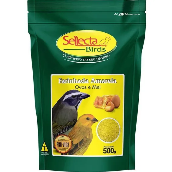 Sellecta Farinhada Amarela Com Ovos E Mel 500g Passaros Aves Foto 1