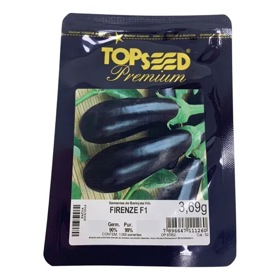 Semente Berinjela Híbrida Firenze 1.000 Sementes - Topseed Foto 1