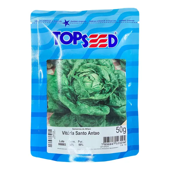 Sementes Alface Manteiga Vit贸ria Santo Antao 50g Foto 1