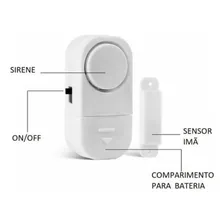 Sensor Alarme Entrada Magnético Sonoro Sirene Porta/ Janela Foto mini 4