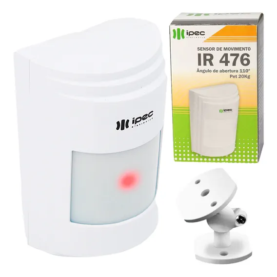 Sensor Alarme Presença Infravermelho C/ Fio Pet 20kg Suporte Cor Branco Foto 1