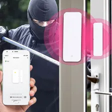 Sensor De Porta Janela Wifi Inteligente Tuya Smart Alarme App Notificação Casa Segura Jwcom Smart Foto mini 4