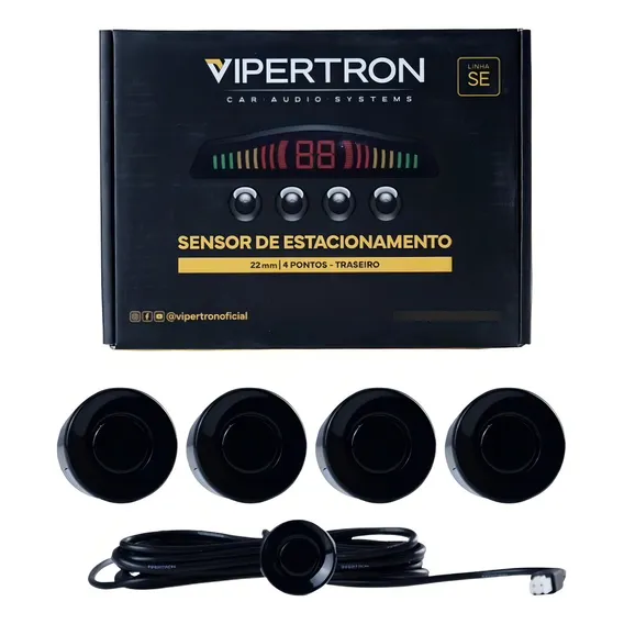Sensor De Ré Estacionamento Emborrachado Preto P/ Pick-up Foto 1