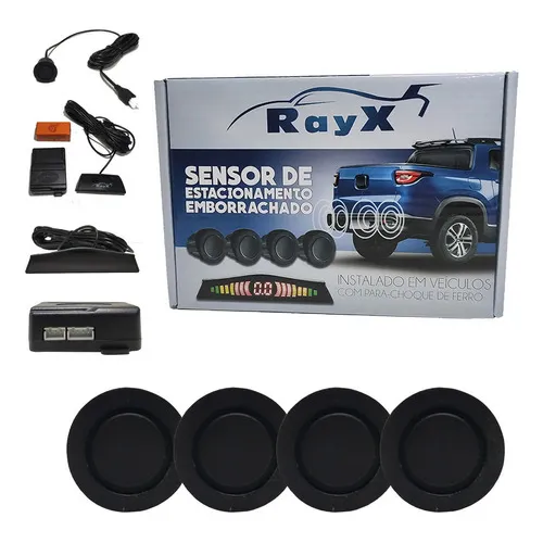 Sensor Estacionamento Emborrachado Para-choque Ferro Metal Cor Preto Foto 1
