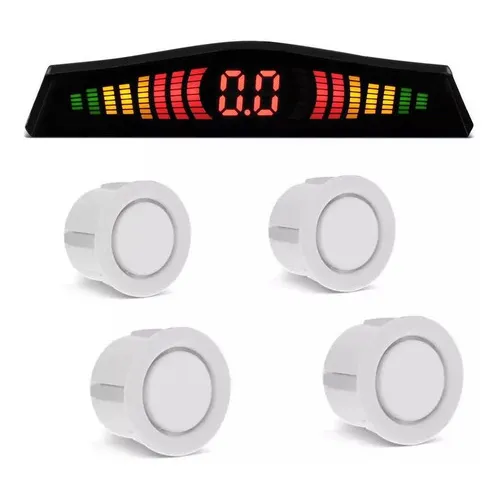 Sensor Estacionamento Ré 4 Pontos Universal Display Cor Branco Foto 1