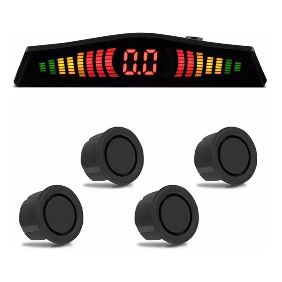 Sensor Estacionamento Ré 4 Pontos Universal Display Cor Preto Foto 1