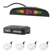 Sensor Estacionamento Re 4 Sensor Display Led Sonoro Branco Cor Prateado Foto mini 2