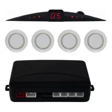 Sensor Estacionamento Re 4 Sensor Display Led Sonoro Branco Cor Prateado Foto mini 3