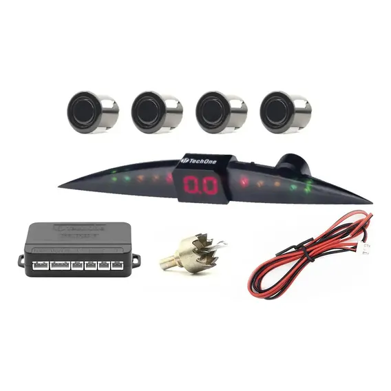 Sensor Estacionamento Ré 4 Sensores Display Cores Tech One Foto 1