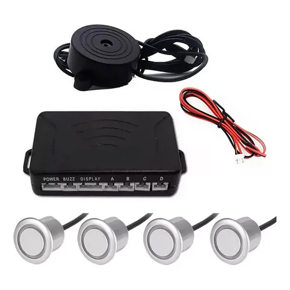 Sensor Estacionamento Universal 4 Sensor Para Veiculos Cor Prata Foto 1