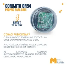 Sensor Fotocélula Rele Para Base 3 Pinos Bivolt 1000w Qualitronix QR54 Foto mini  3