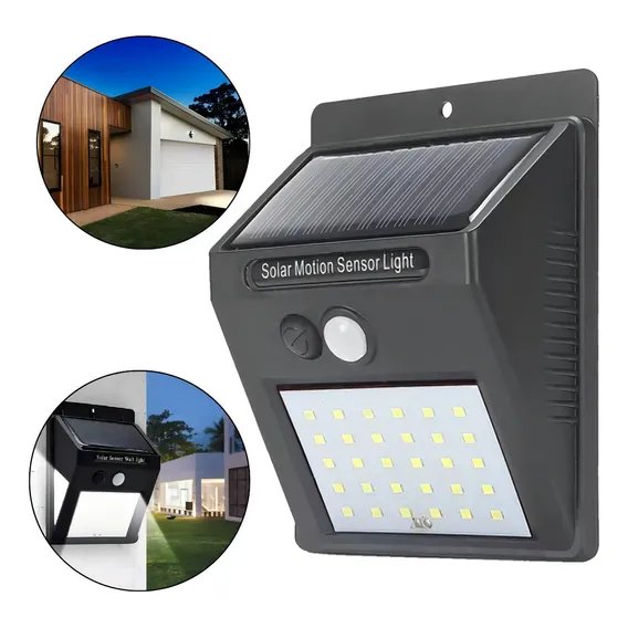 Sensor Luz Led Carregador Solar Presença Arandela Balizador Foto 1