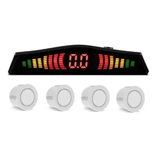 Sensor Re Estacionamento 4 Pontos Branco Display Led Foto 1