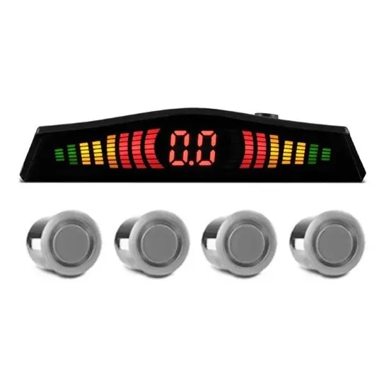 Sensor Re Estacionamento 4 Pontos Prata Display Led Foto 1