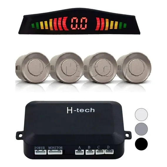 Sensor Traseiro De Estacionamento Htech Com Display Cor Branco Foto 1