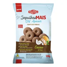 Sequilhos Sem Açúcar Sem Glúten Sabor Cacau E Coco - Nazinha Foto mini 4