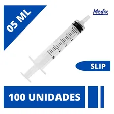 Seringa 5ml Sem Agulha Luer Slip - Medix C/100 Unidades Foto mini 1