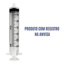 Seringa 60ml Luer Lock/ Rosca Recarregar Cartucho 25unidades Capacidade em volume 60 Foto mini 3