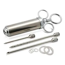 Seringa Injetor Temperos 3 Agulhas Inox Profissional Carne Foto mini 2